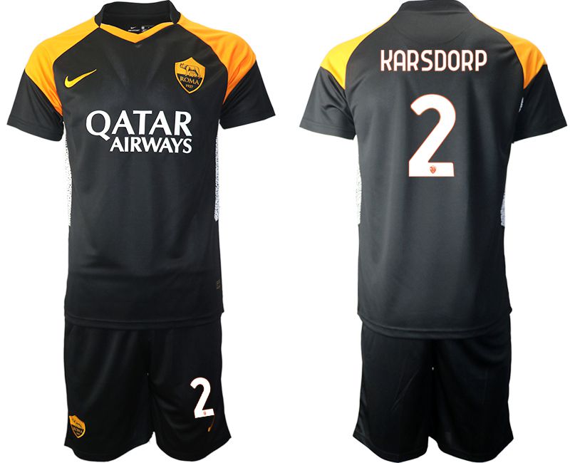 Men 2020-2021 club Rome away #2 black Soccer Jerseys